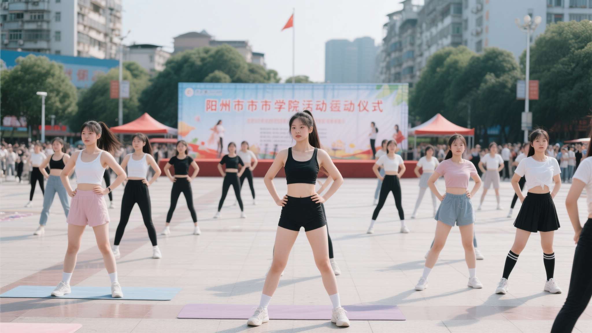 中场湖南永州表演队激情开跳，湖南“辣妹子”颜值普遍这么高的吗